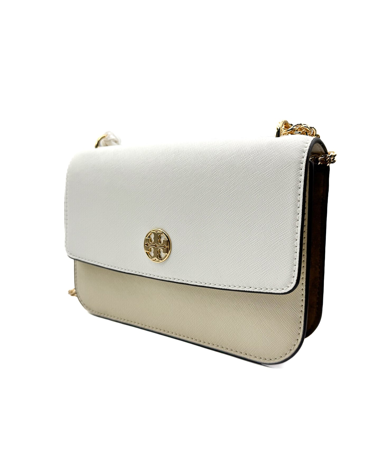 TORY BURCH - COLOR BLOCK SHOULDER BAG WHITE/OATS