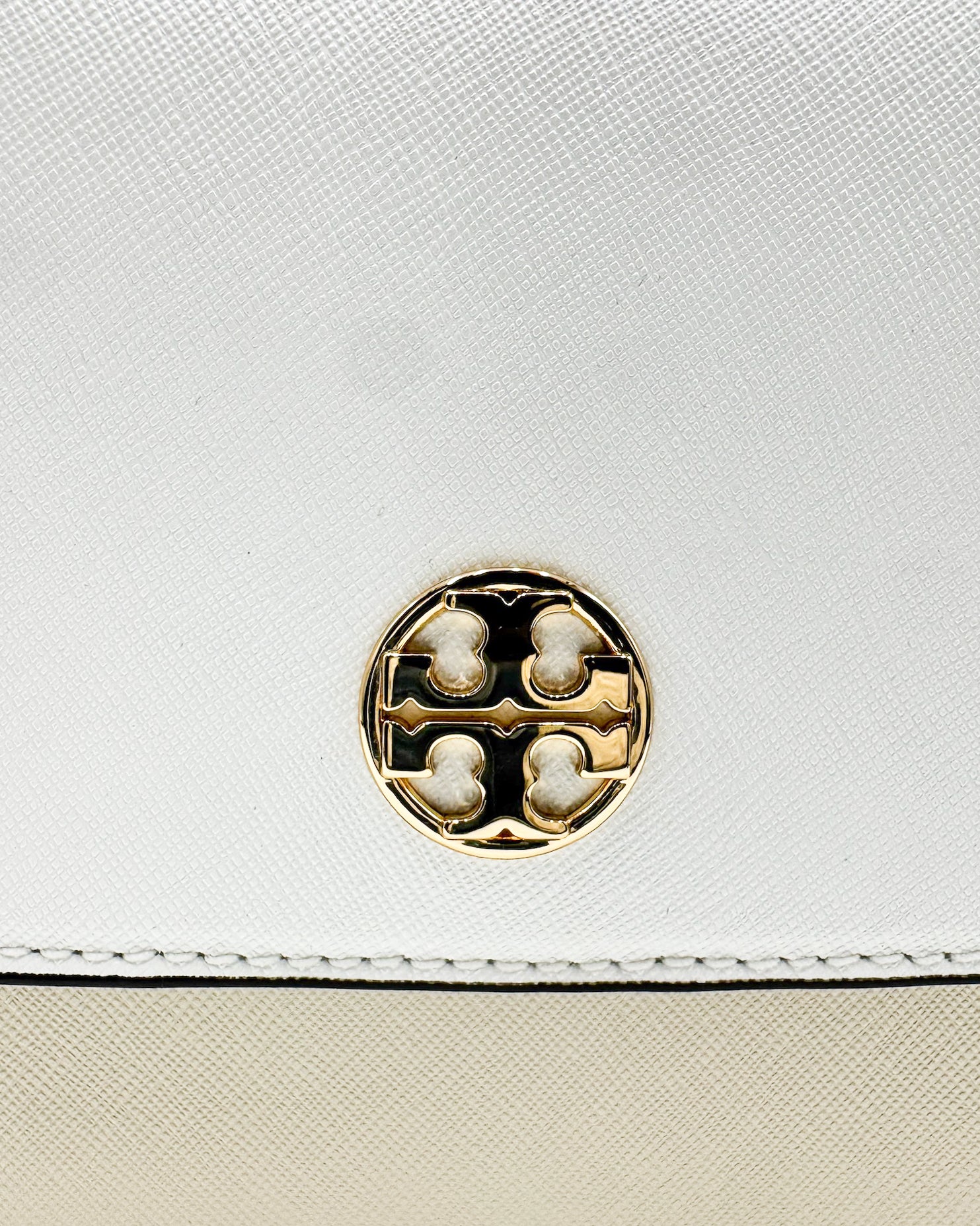 TORY BURCH - COLOR BLOCK SHOULDER BAG WHITE/OATS