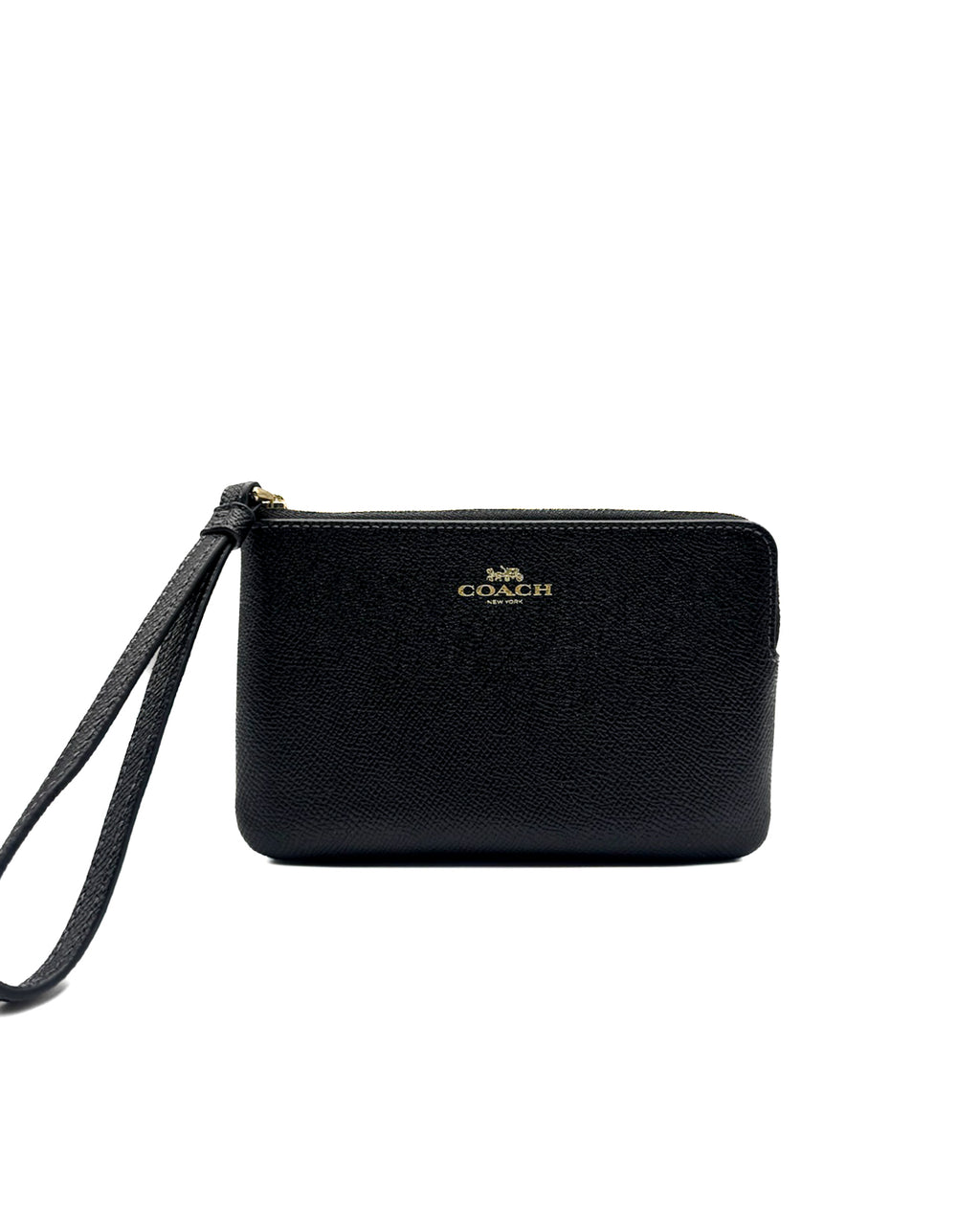 COACH - CORNER ZIP IN CROSSGRAIN LEATH BLACK