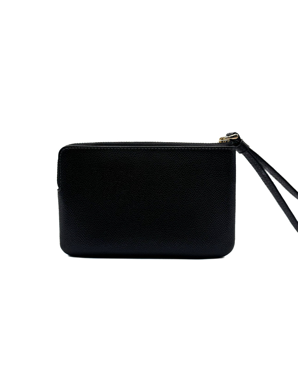 COACH - CORNER ZIP IN CROSSGRAIN LEATH BLACK