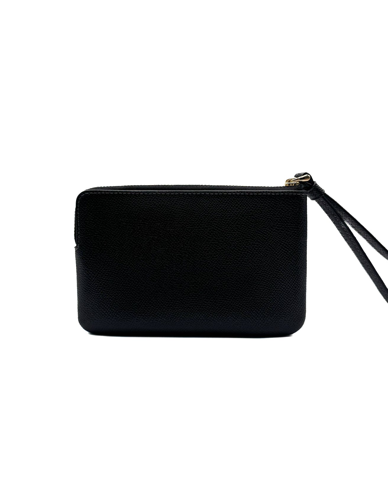 COACH - CORNER ZIP IN CROSSGRAIN LEATH BLACK
