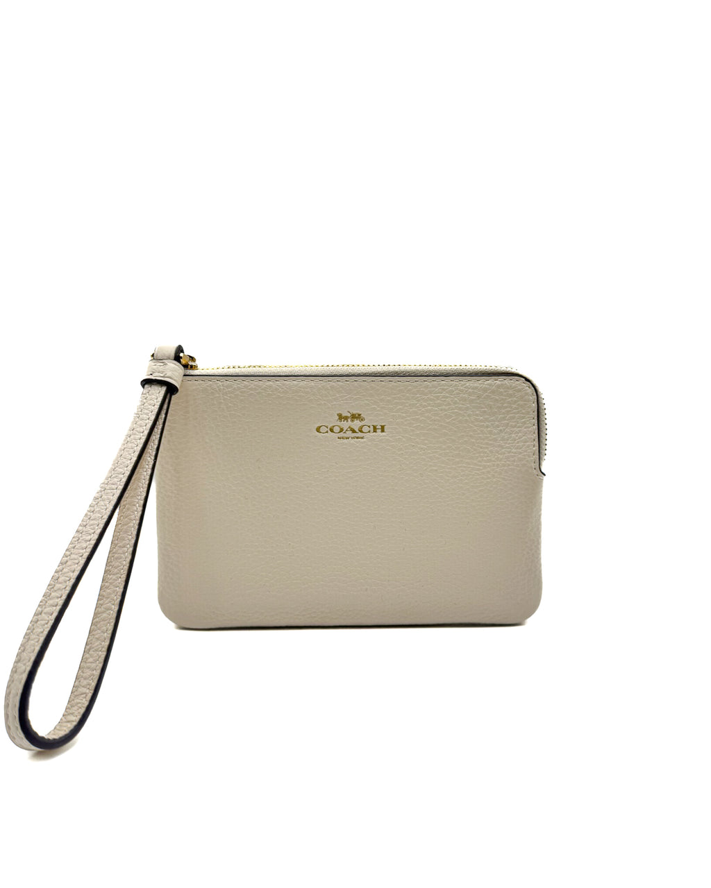 COACH - PBBLD LTH CRNR ZIP CHALK