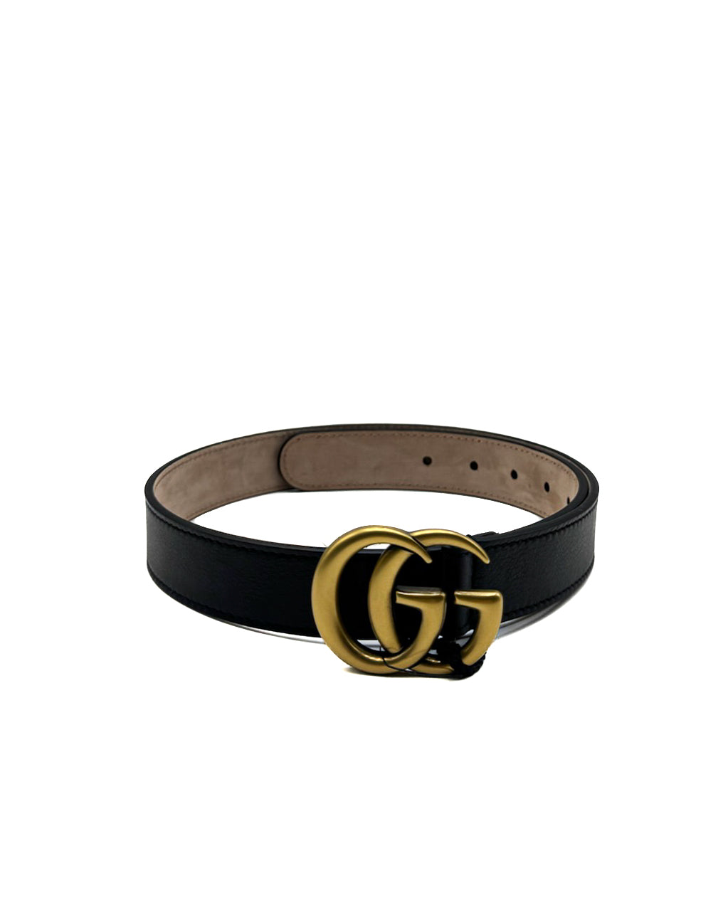 GUCCI - J G BELT LEATHER GOLD/BLACK