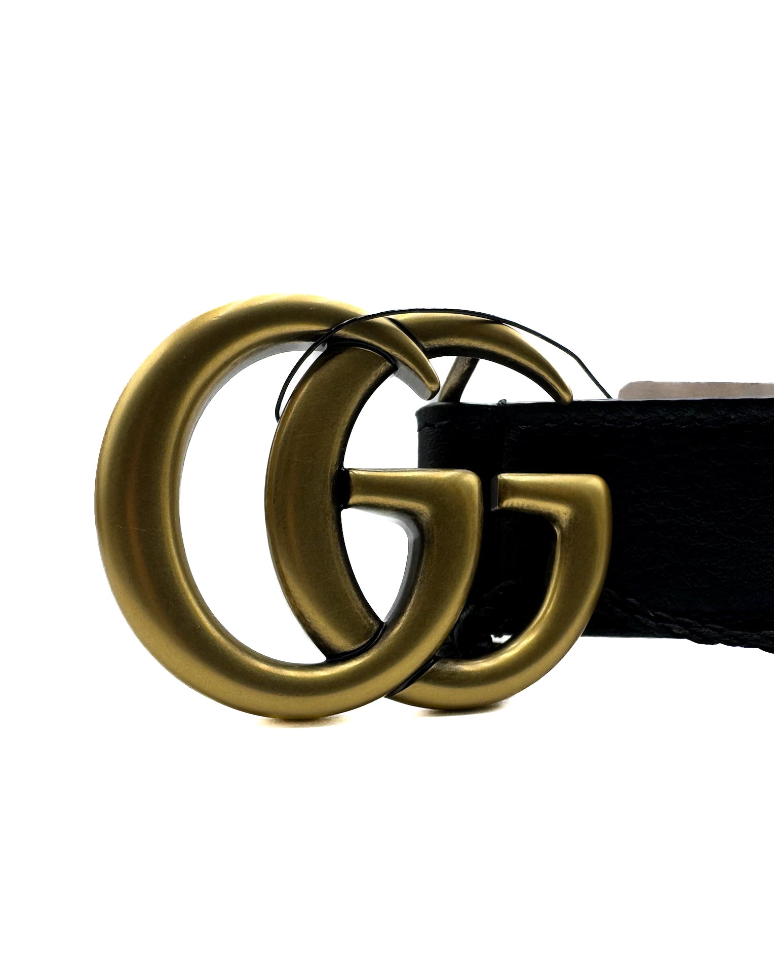 GUCCI - J G BELT LEATHER GOLD/BLACK