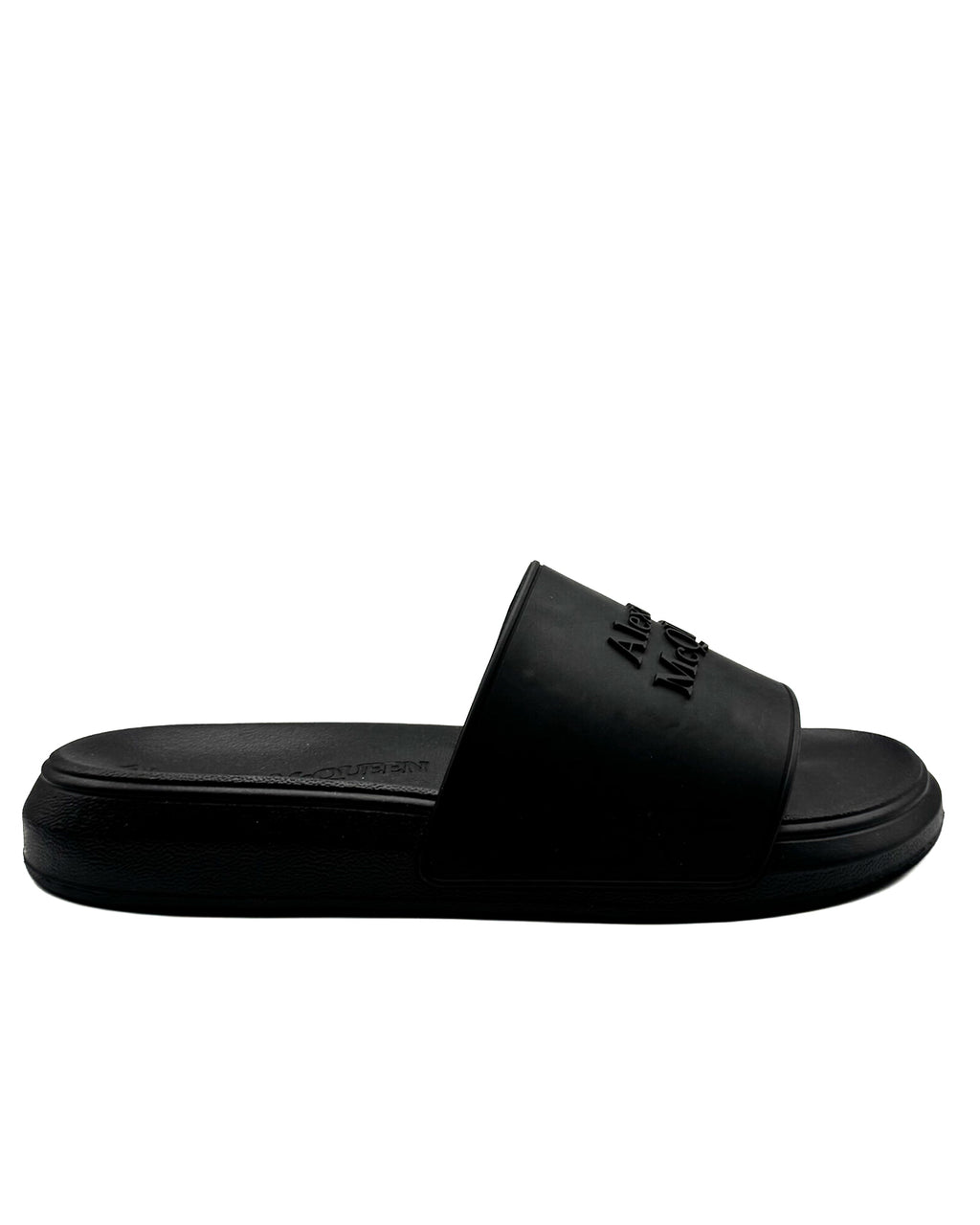 ALEXANDER McQ - SANDALIA RUBBE S RUBB SLIDER LOGO BLACK