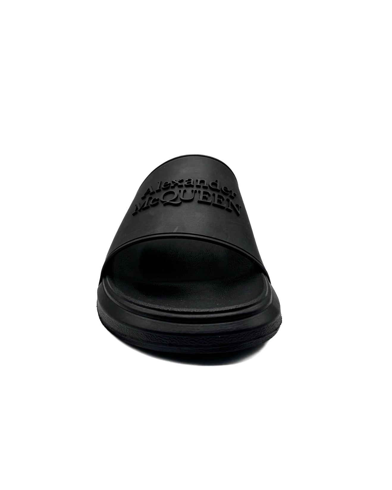 ALEXANDER McQ - SANDALIA RUBBE S RUBB SLIDER LOGO BLACK
