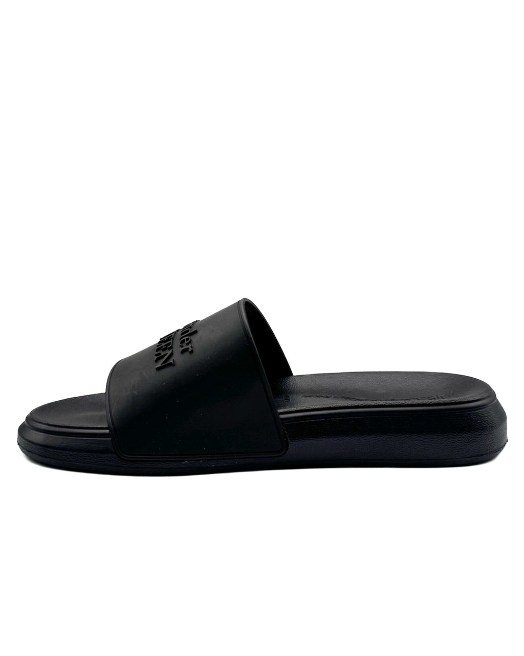 ALEXANDER McQ - SANDALIA RUBBE S RUBB SLIDER LOGO BLACK