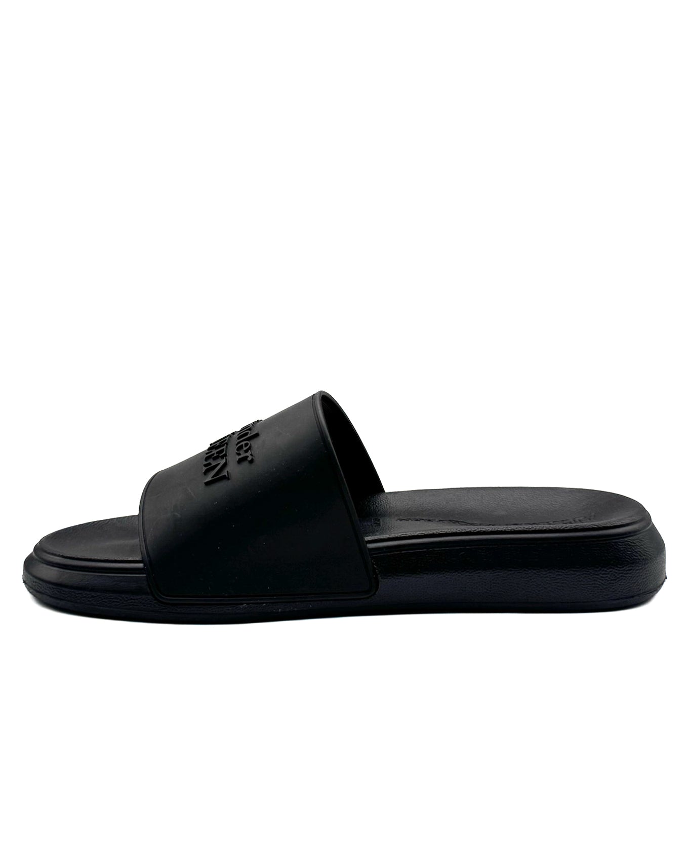 ALEXANDER McQ - SANDALIA RUBBE S RUBB SLIDER LOGO BLACK