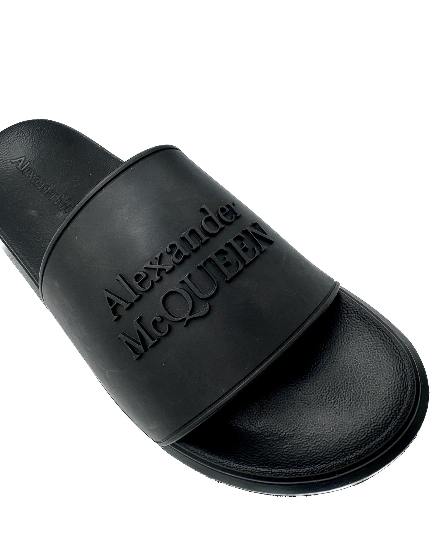 ALEXANDER McQ - SANDALIA RUBBE S RUBB SLIDER LOGO BLACK