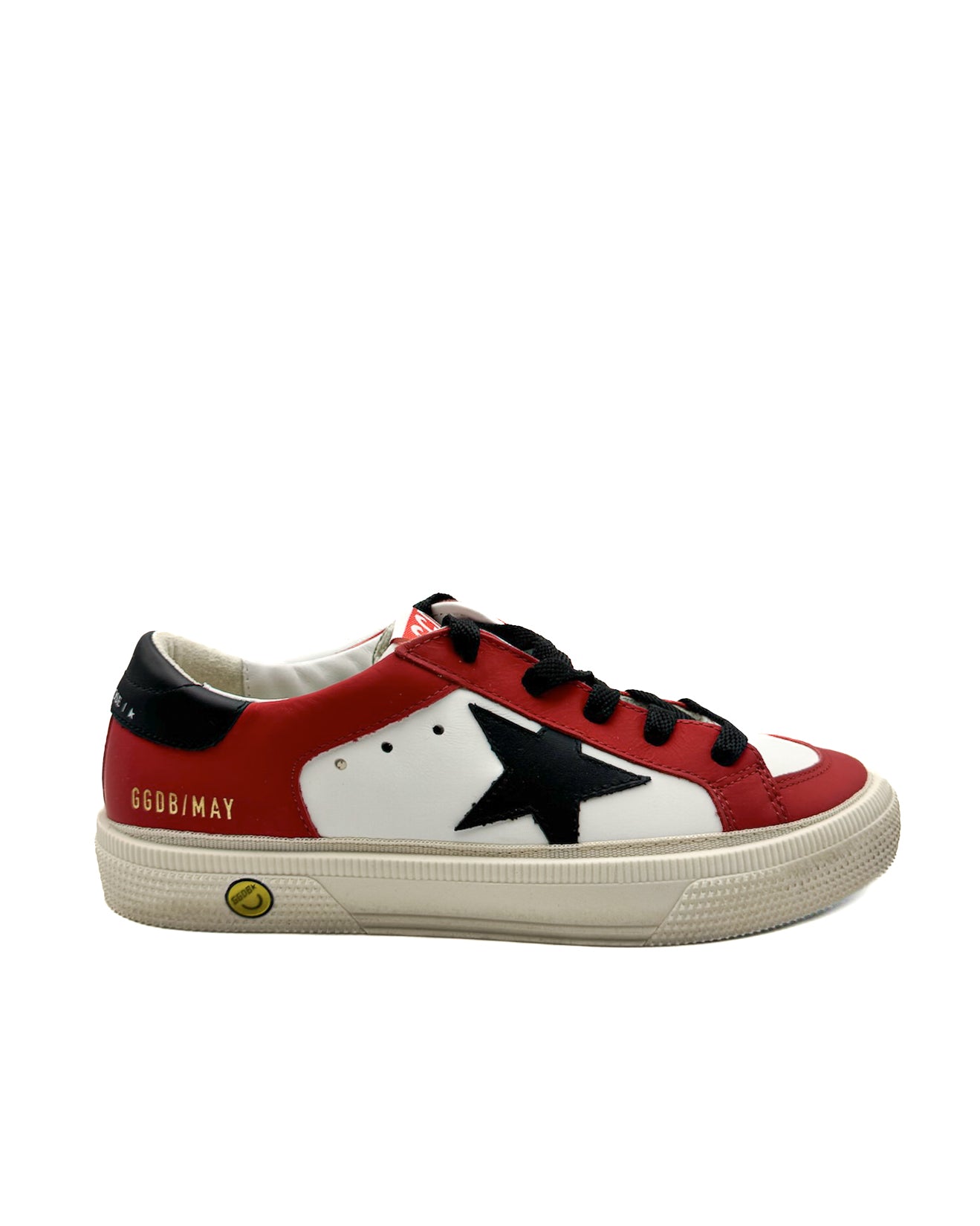 GOLDEN GOOSE - MAY WITH DOUBLE QUARTER AND TOE WHITE/STRAWBERRY RED/BLACK