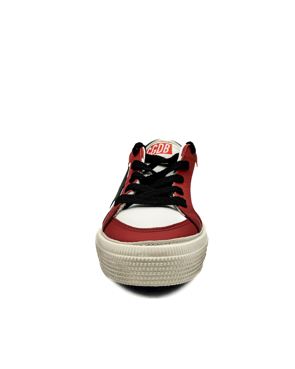 GOLDEN GOOSE - MAY WITH DOUBLE QUARTER AND TOE WHITE/STRAWBERRY RED/BLACK