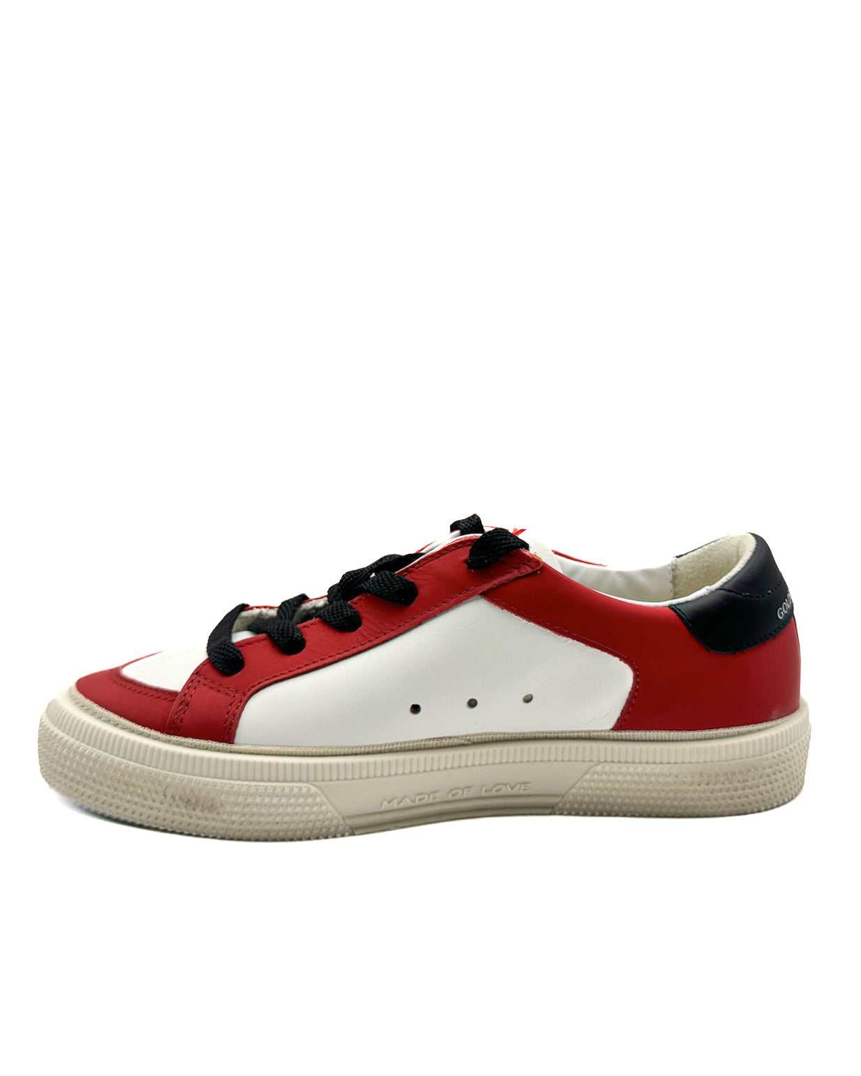 GOLDEN GOOSE - MAY WITH DOUBLE QUARTER AND TOE WHITE/STRAWBERRY RED/BLACK