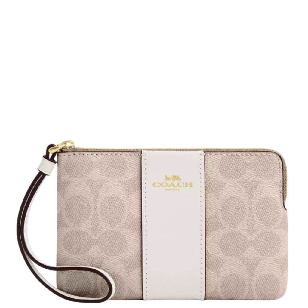 CORNER ZIPPER SIGNATURE LIGHT STRAP IM/SAND/CHALK