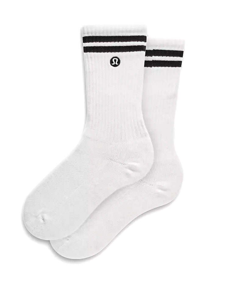 LULULEMON - DAILY ESSENTIAL SOCK WHITE/BLACK