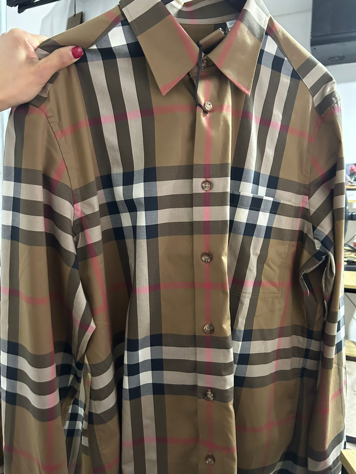 BURBERRY - CLAVERDON LS CHECK TAUPE BROWN
