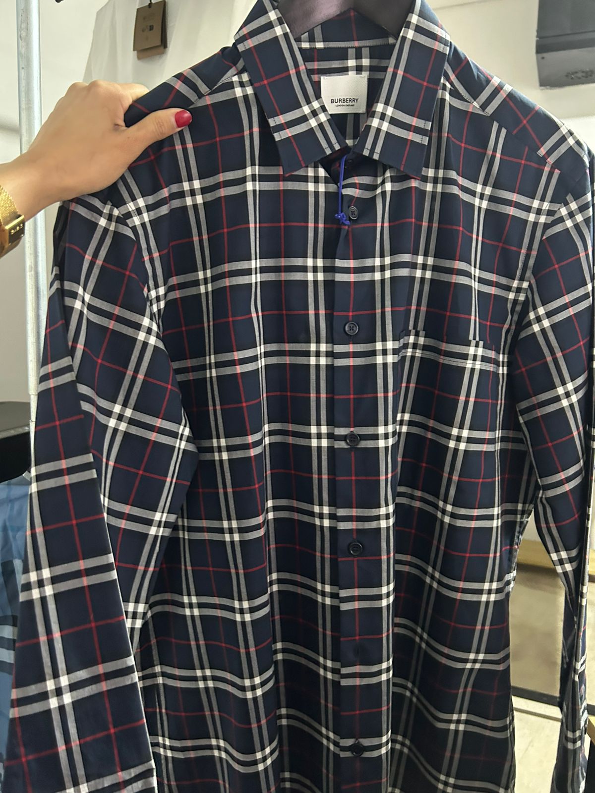 BURBERRY - SIMSOM NAVY IP CHECK SHIRT NAVY