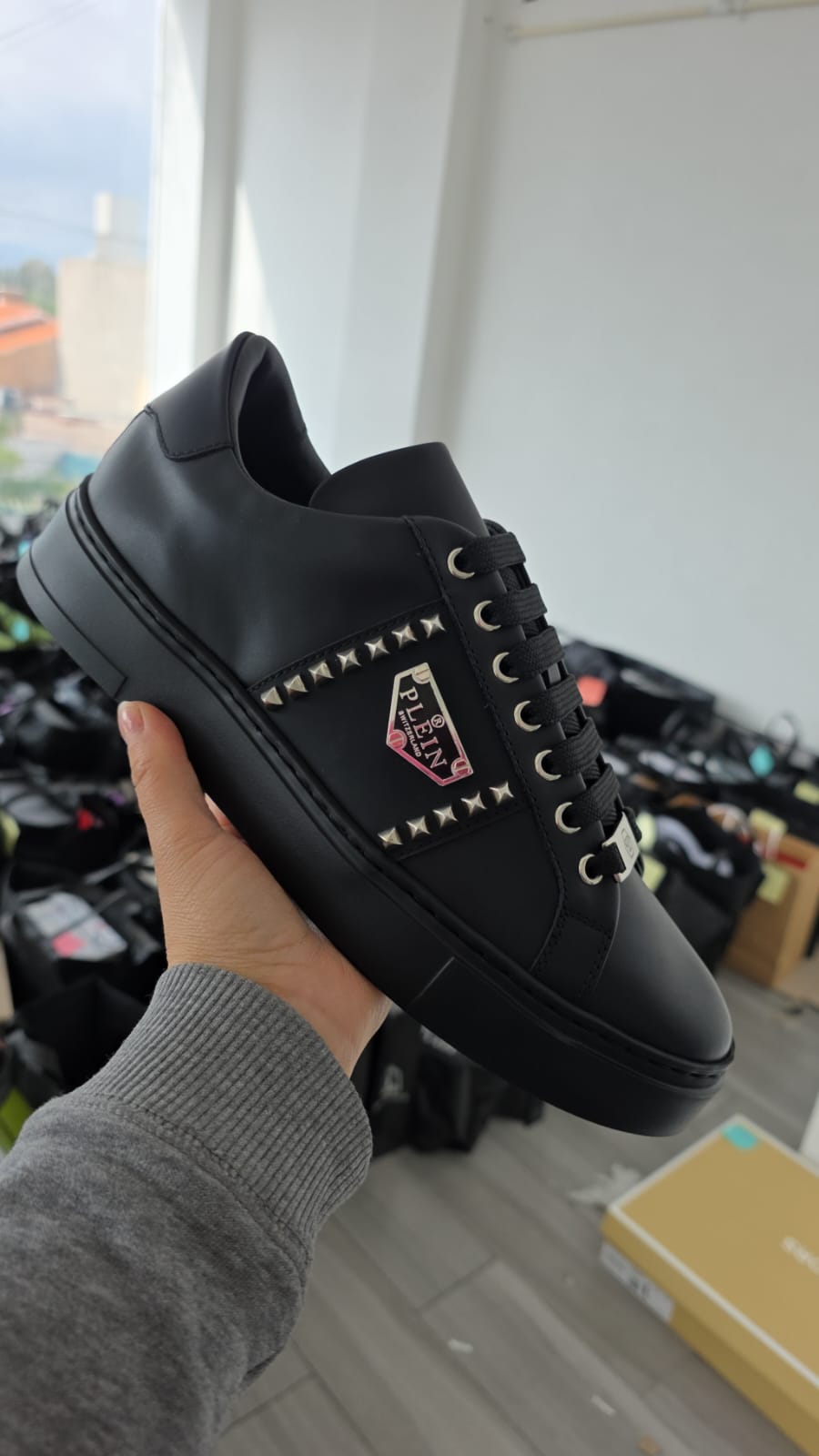 NAPPA LEATHER LO- TOP BLACK/BLACK
