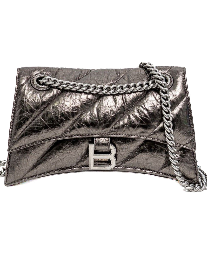 BALENCIAGA - METALLIZED QUILTED CRUSH CA AS DARK BRONZE
