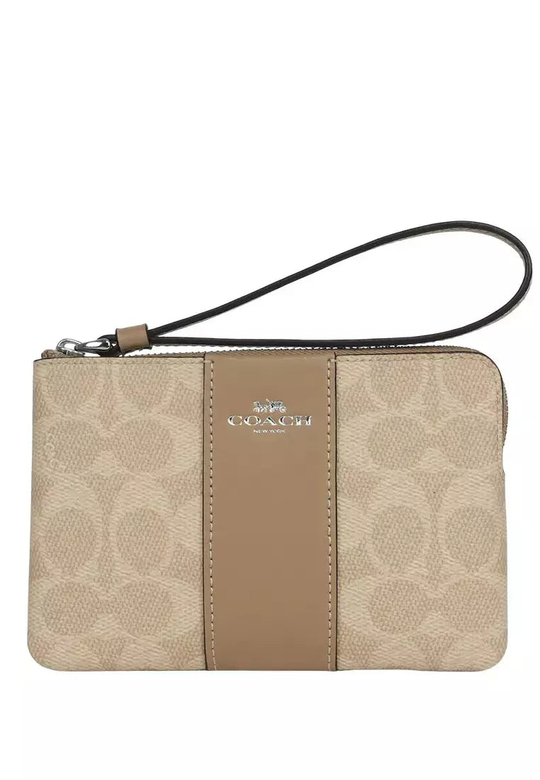 CORNER ZIPPER SIGNATURE LIGHT STRAP SV/SAND/TAUPE