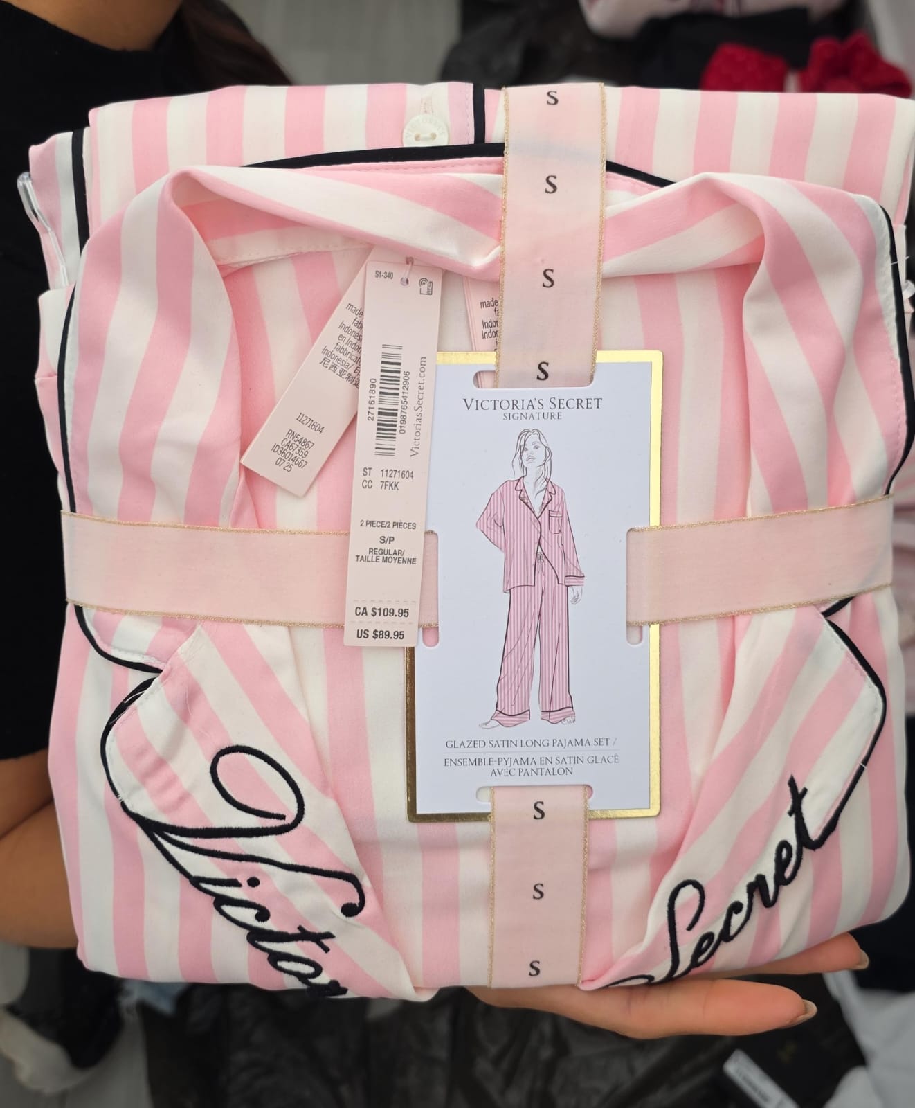 GRAZET SATIN LONG PIJAMA SET 7FKK	PINK/WITHE