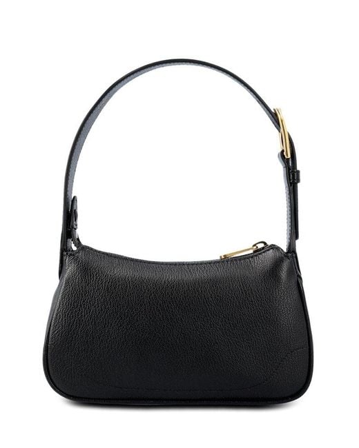 APHRODITE SMALL LEATHER SHOULDER BAG BLACK