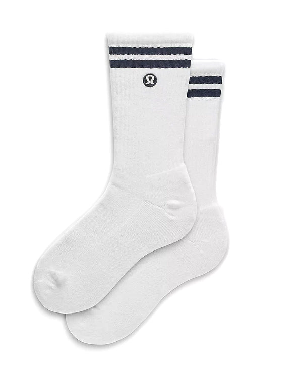 LULULEMON - DAILY ESSENTIAL SOCK WHITE/CLBL