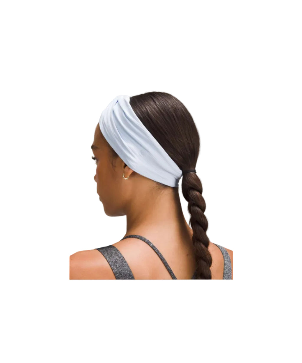 LULULEMON - RIBBED NULU TWIST-FRONT HEADBAND BLUE